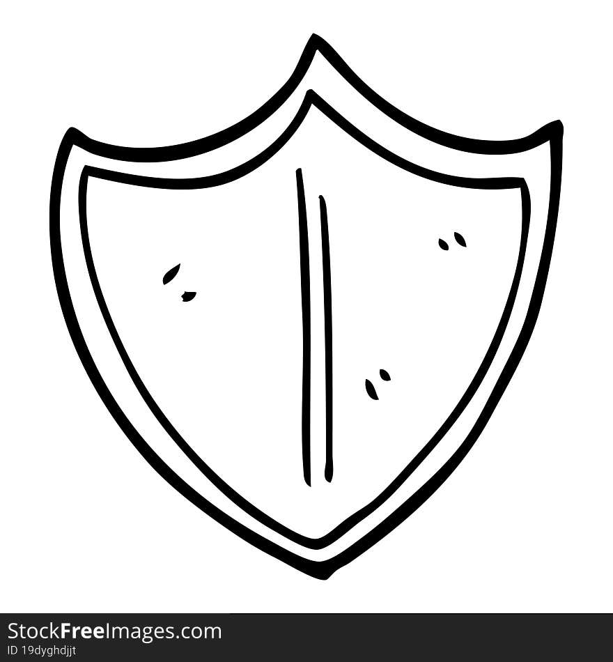 line drawing cartoon shield