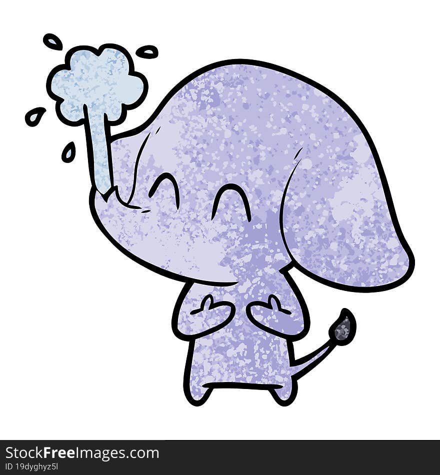 cute cartoon elephant spouting water. cute cartoon elephant spouting water