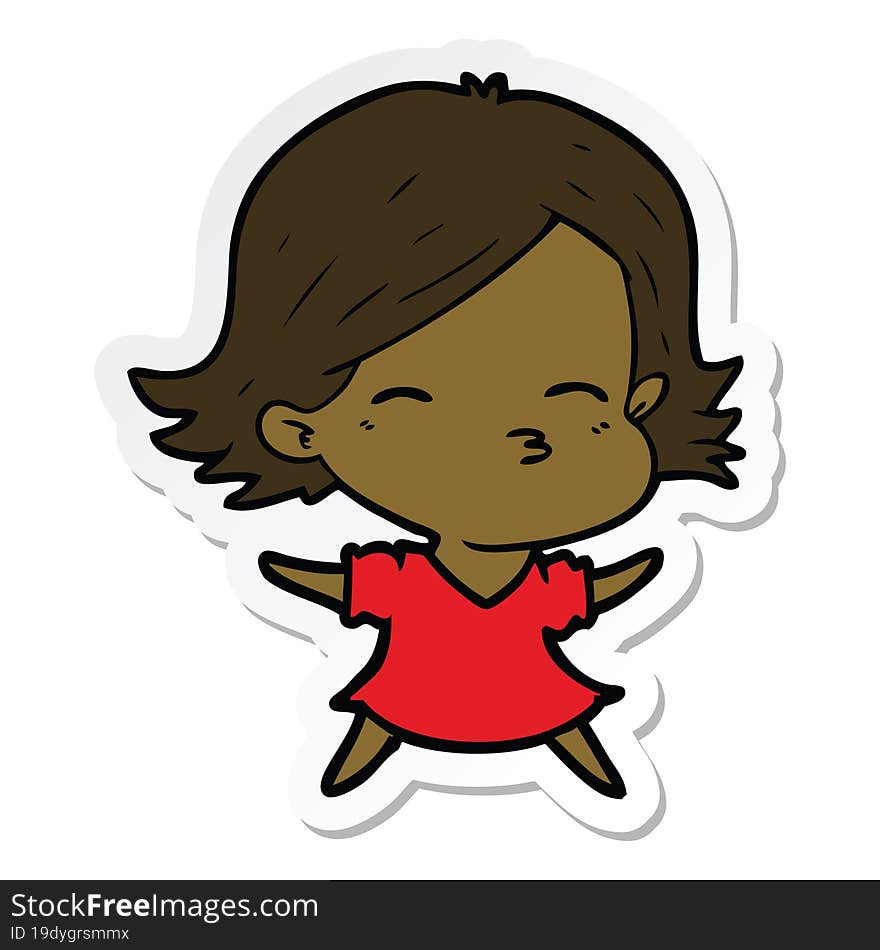 sticker of a cartoon woman