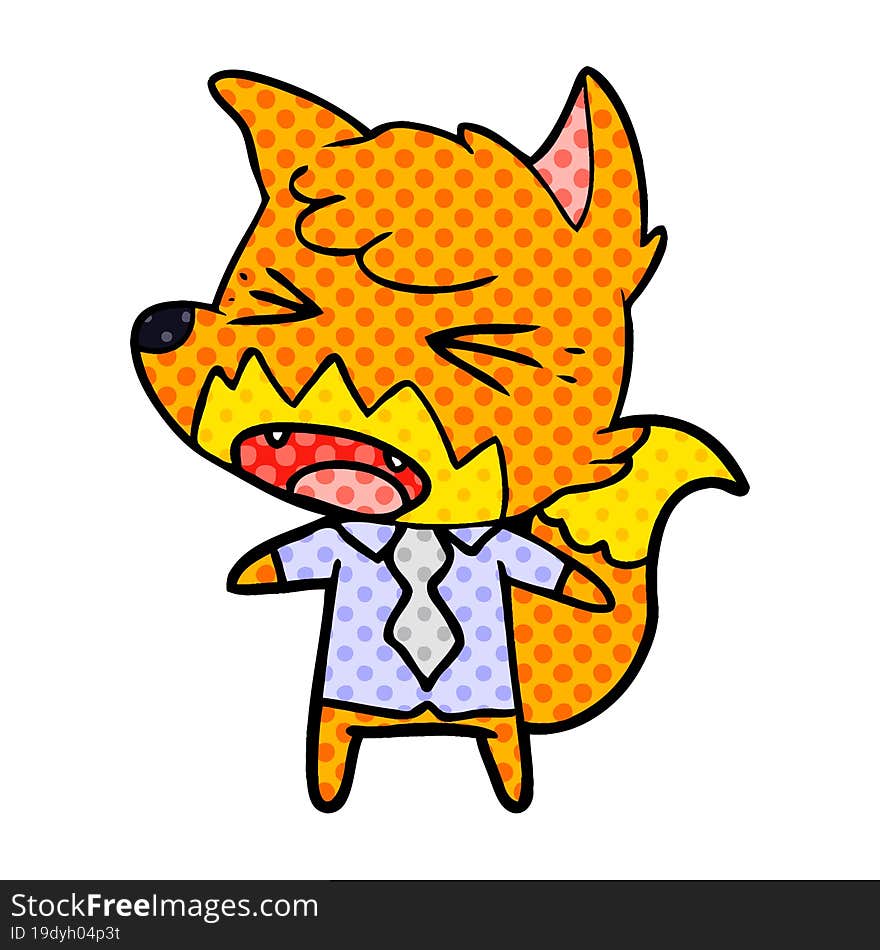 angry cartoon fox boss. angry cartoon fox boss