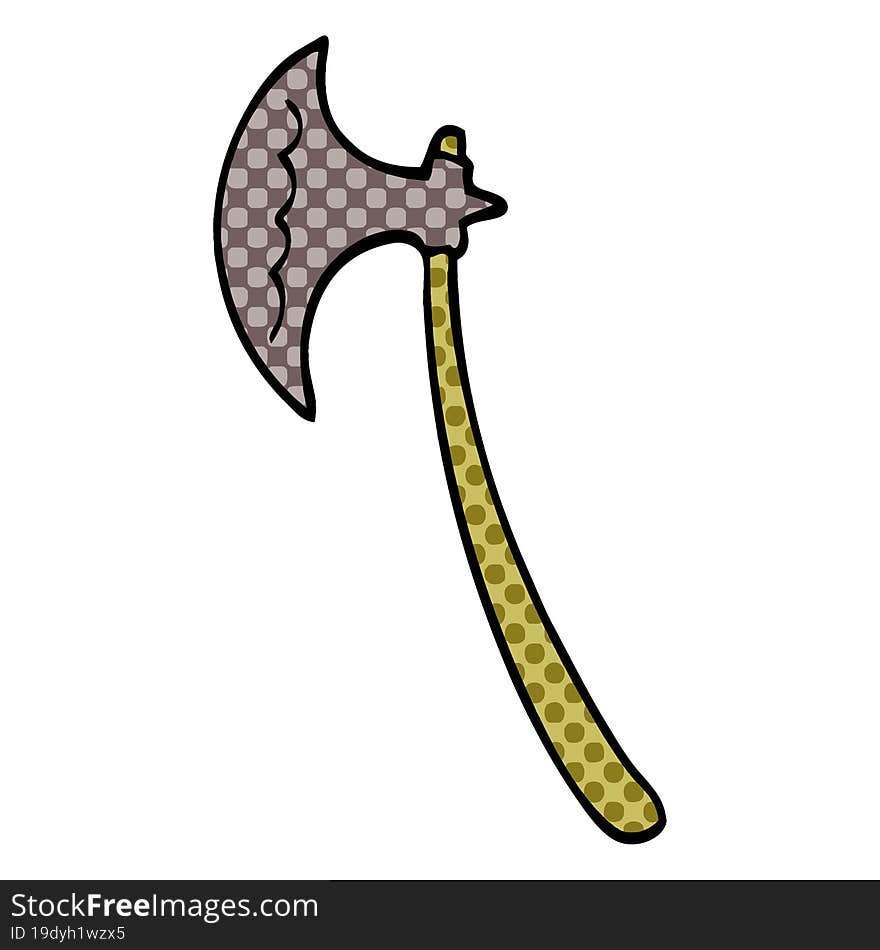 Cartoon Doodle Medieval Axe