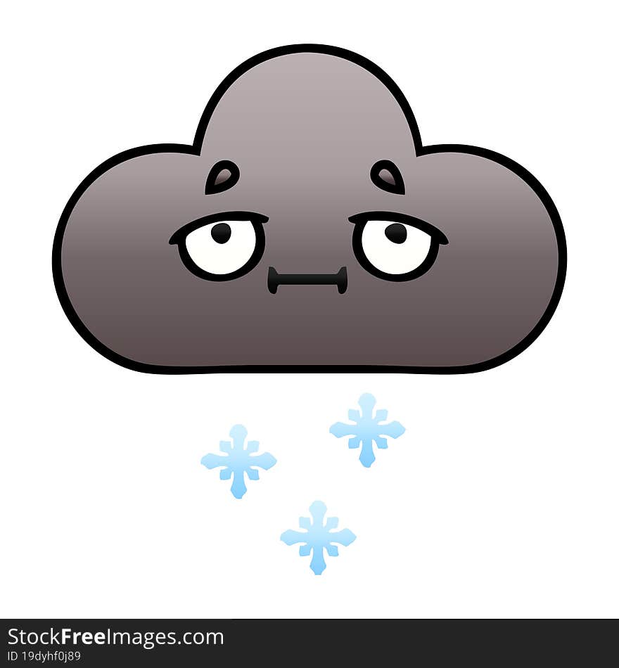 Gradient Shaded Cartoon Storm Snow Cloud