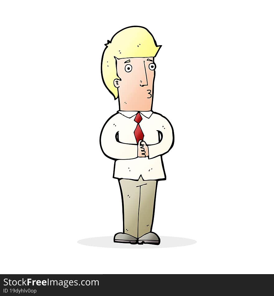 cartoon nervous man