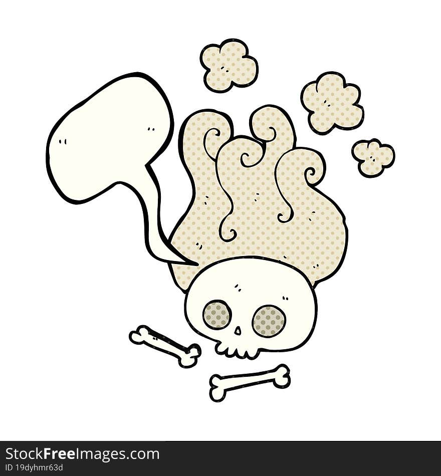 comic book speech bubble cartoon skull and bones