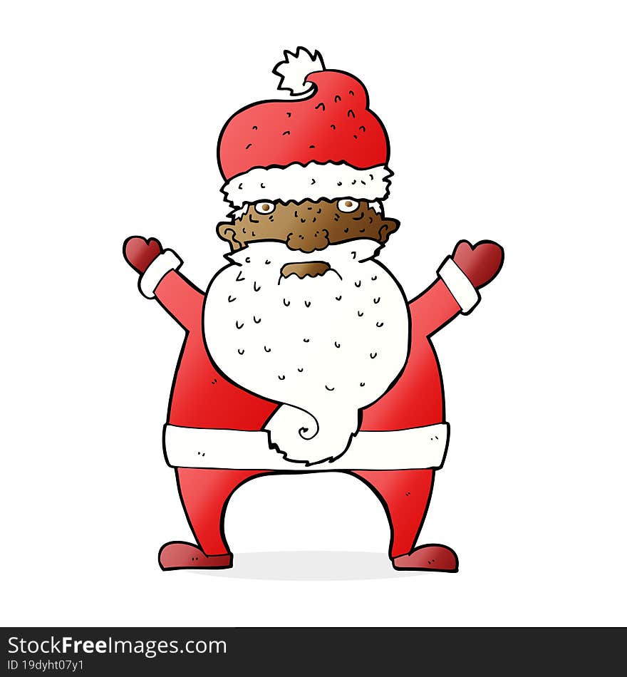 cartoon ugly santa claus