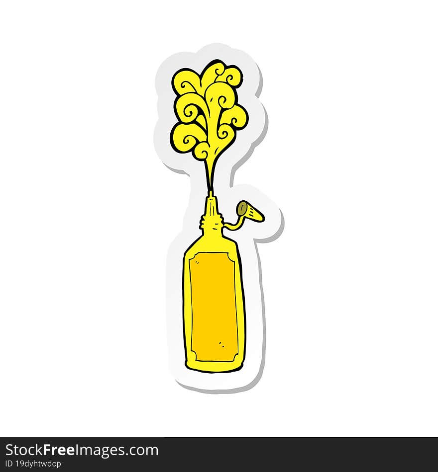 Sticker Of A Cartoon Mustard Bottle