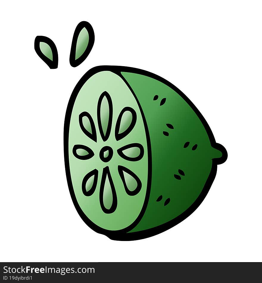 cartoon doodle lime fruit