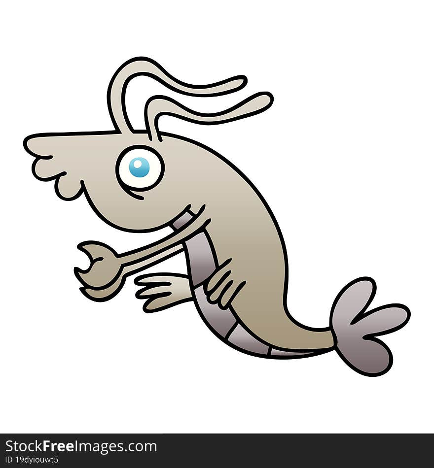 gradient shaded quirky cartoon crayfish. gradient shaded quirky cartoon crayfish