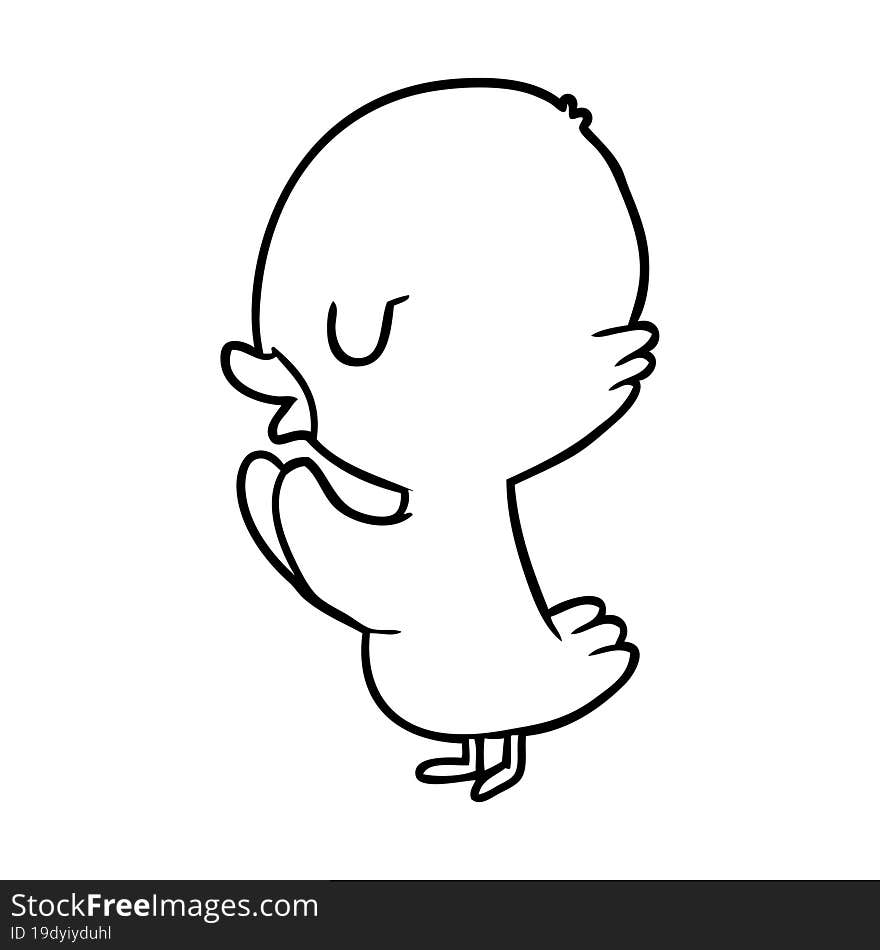 cute line drawing of a duckling. cute line drawing of a duckling