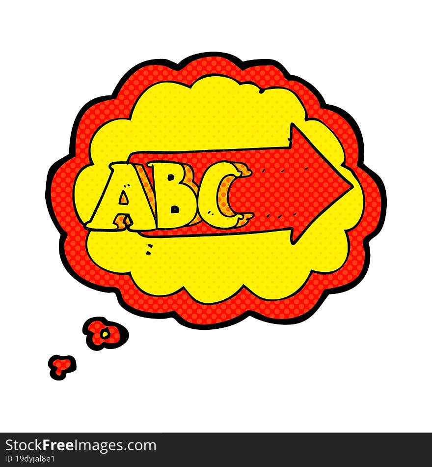 thought bubble cartoon ABC symbol