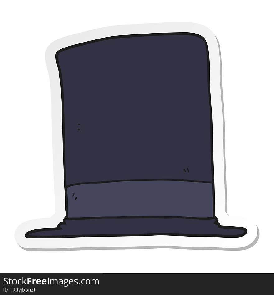 sticker of a cartoon top hat