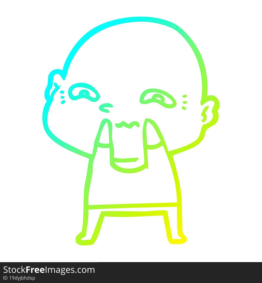 cold gradient line drawing cartoon creepy guy