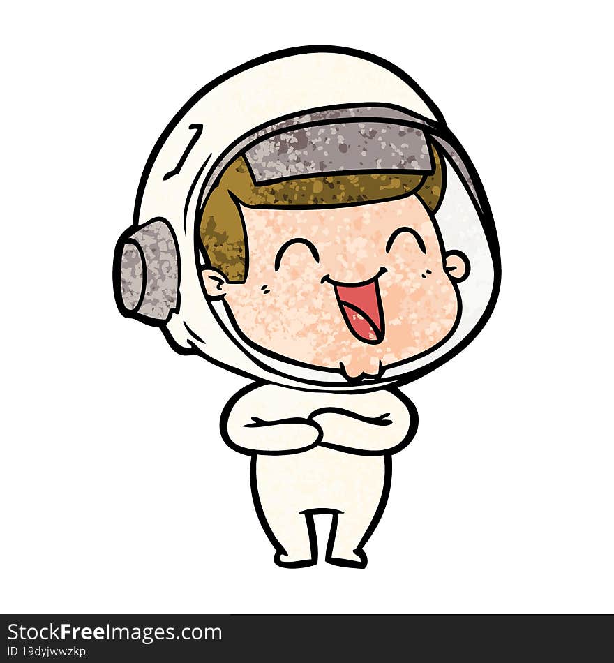 happy cartoon astronaut. happy cartoon astronaut