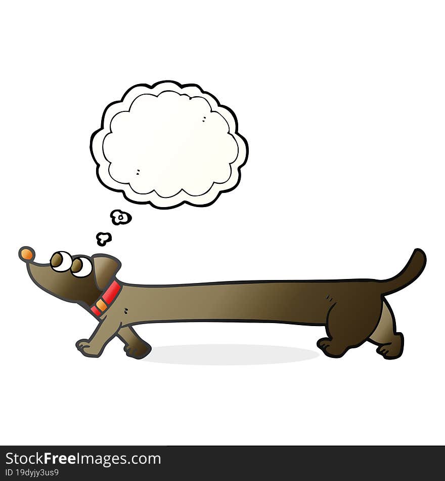 thought bubble cartoon dachshund