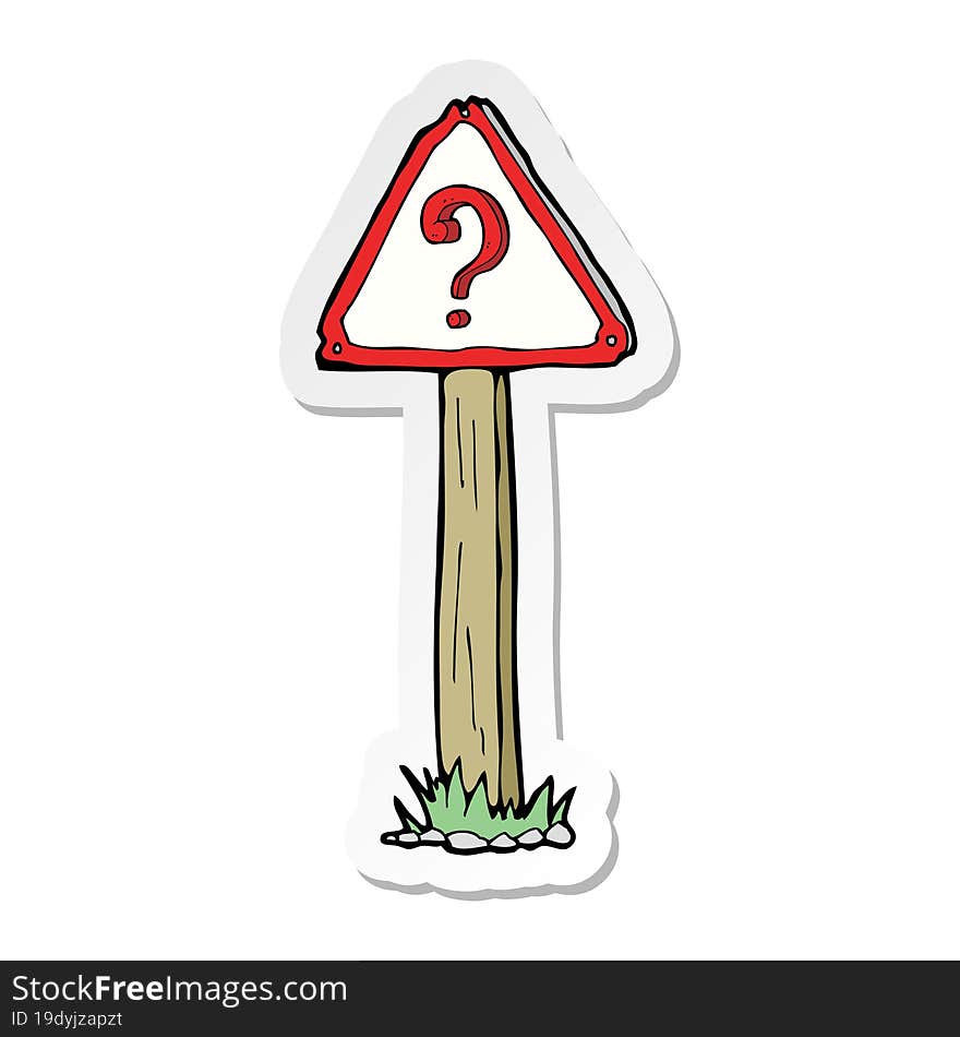 Sticker Of A Cartoon Question Mark Sign