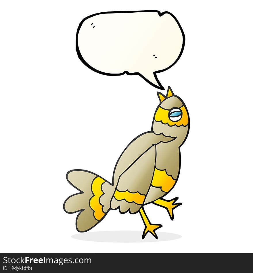 Speech Bubble Cartoon Bird