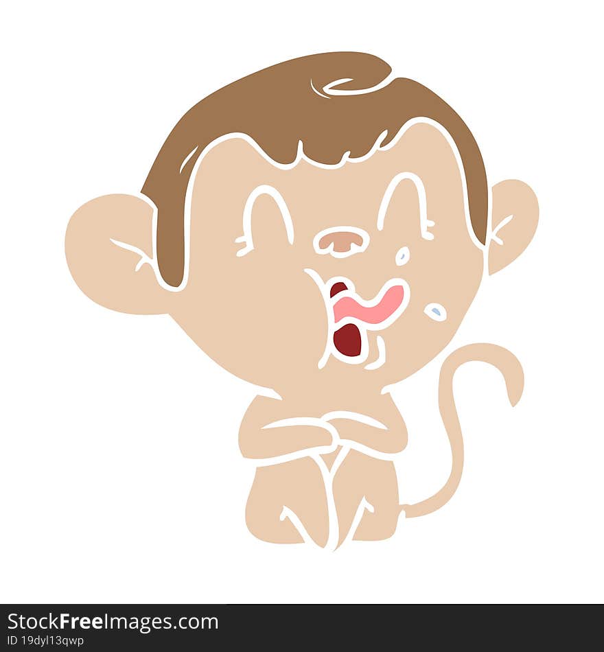 crazy flat color style cartoon monkey