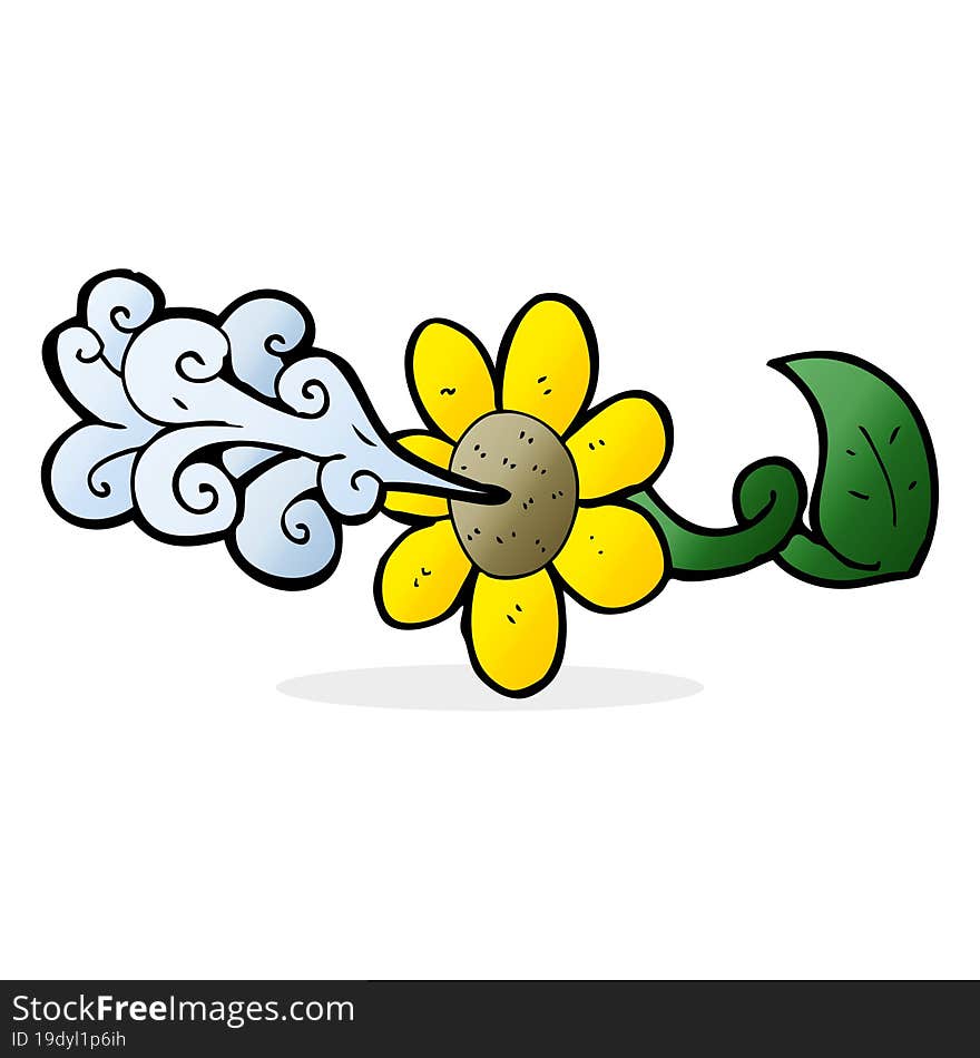 Cartoon Flower Squirting Water