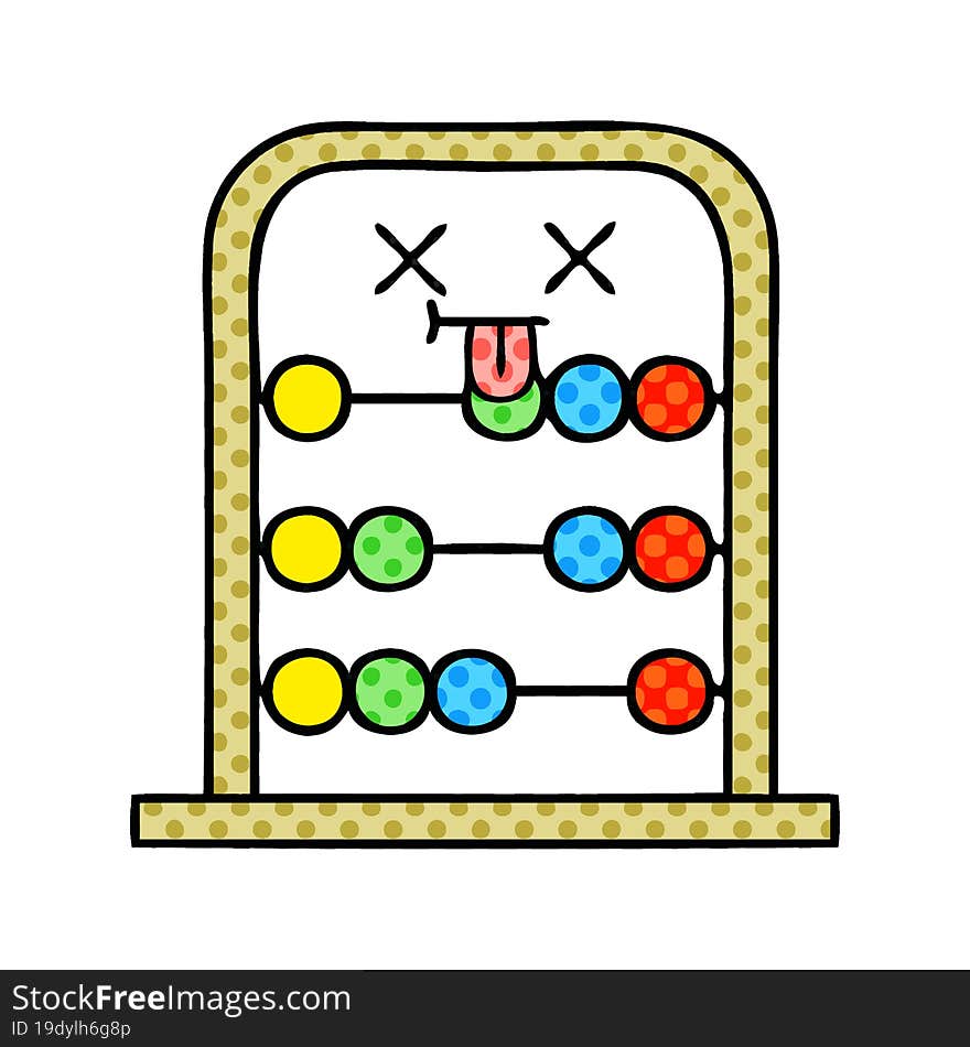 comic book style cartoon abacus