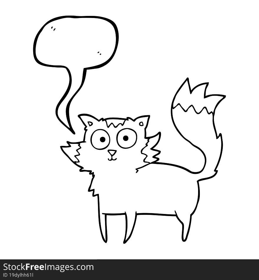 Speech Bubble Cartoon Cat