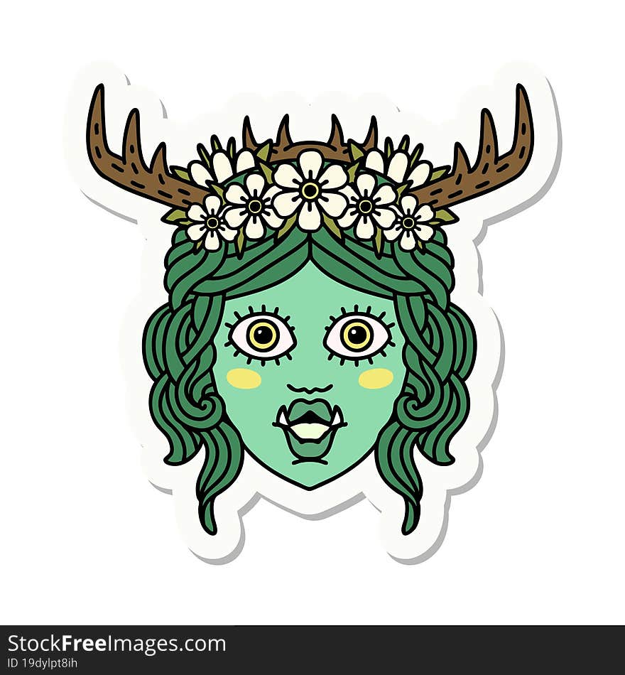 orc druid character face sticker