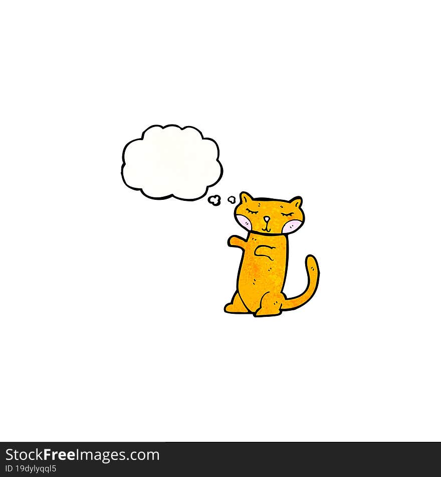 cartoon cat with thought bubble