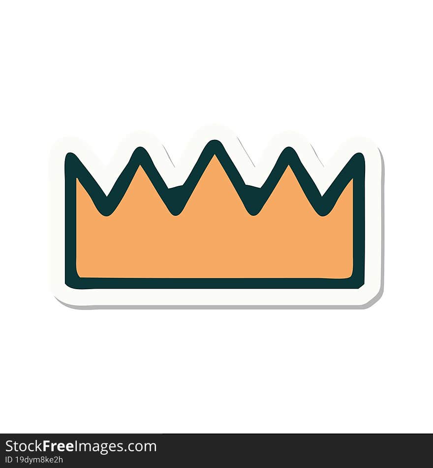 Tattoo Style Sticker Of A Crown