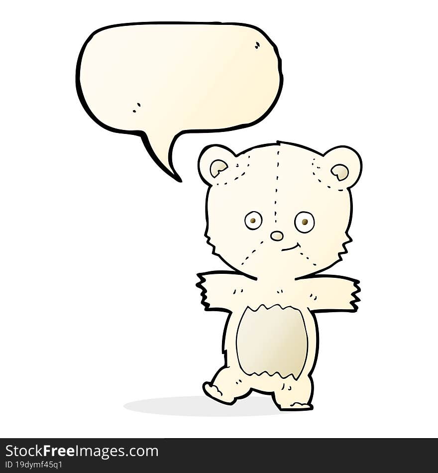 Cartoon Cute Polar Bear With Speech Bubble