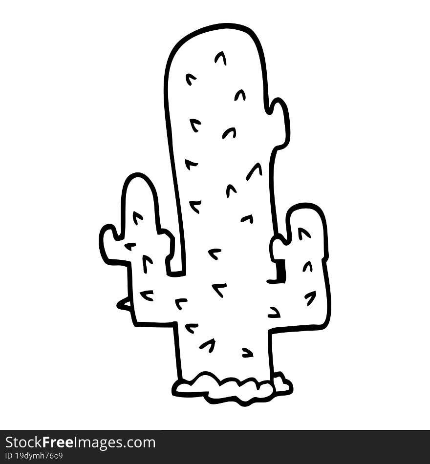 Line Drawing Cartoon Cactus