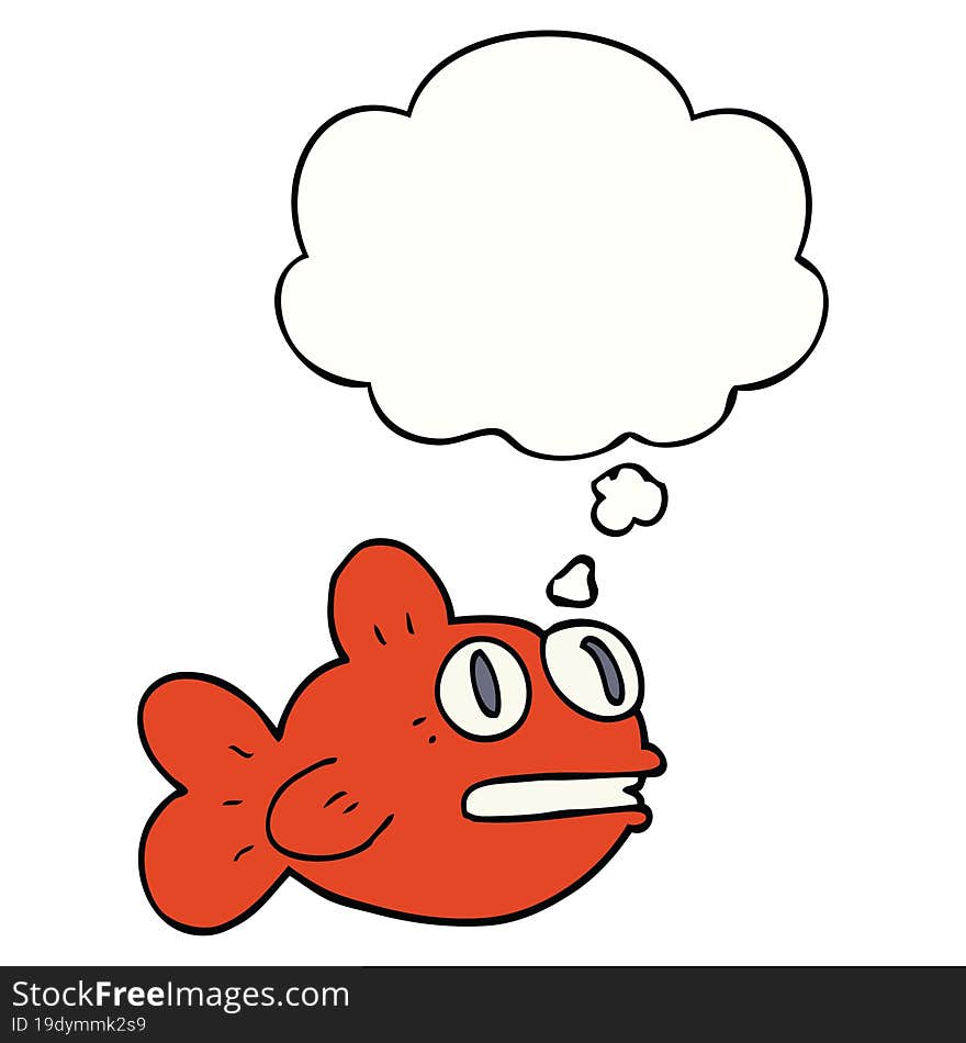 Cartoon Fish And Thought Bubble