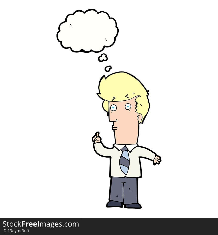 cartoon man with question with thought bubble