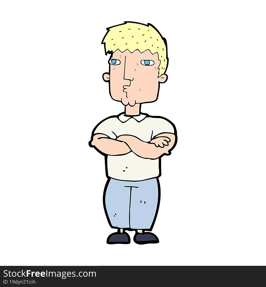 Cartoon Man With Crossed Arms