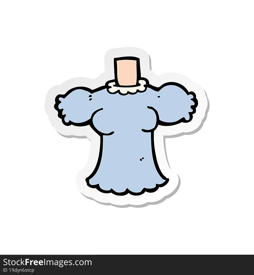 Sticker Of A Cartoon Female Body