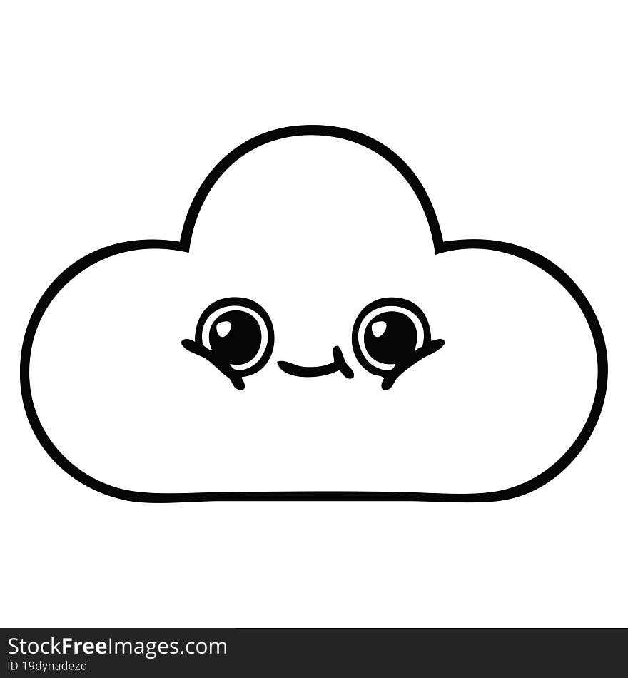 line drawing cartoon cloud