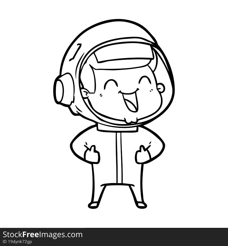 happy cartoon astronaut. happy cartoon astronaut