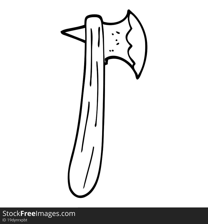 line drawing cartoon axe