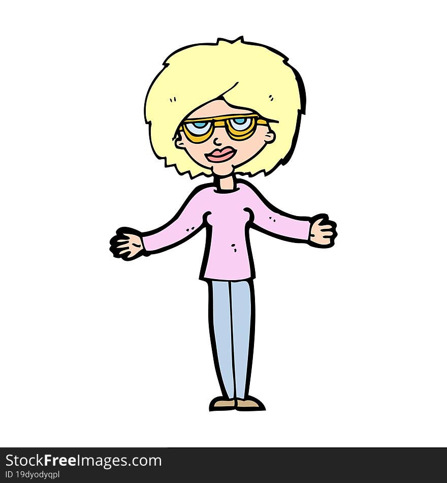 cartoon woman wearing spectacles