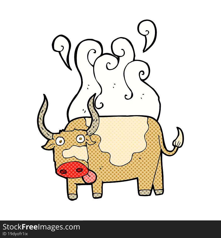 cartoon steaming bull. cartoon steaming bull