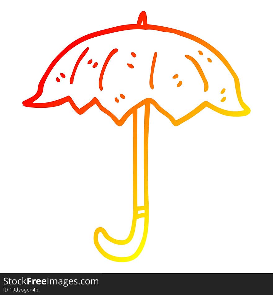 warm gradient line drawing cartoon open umbrella