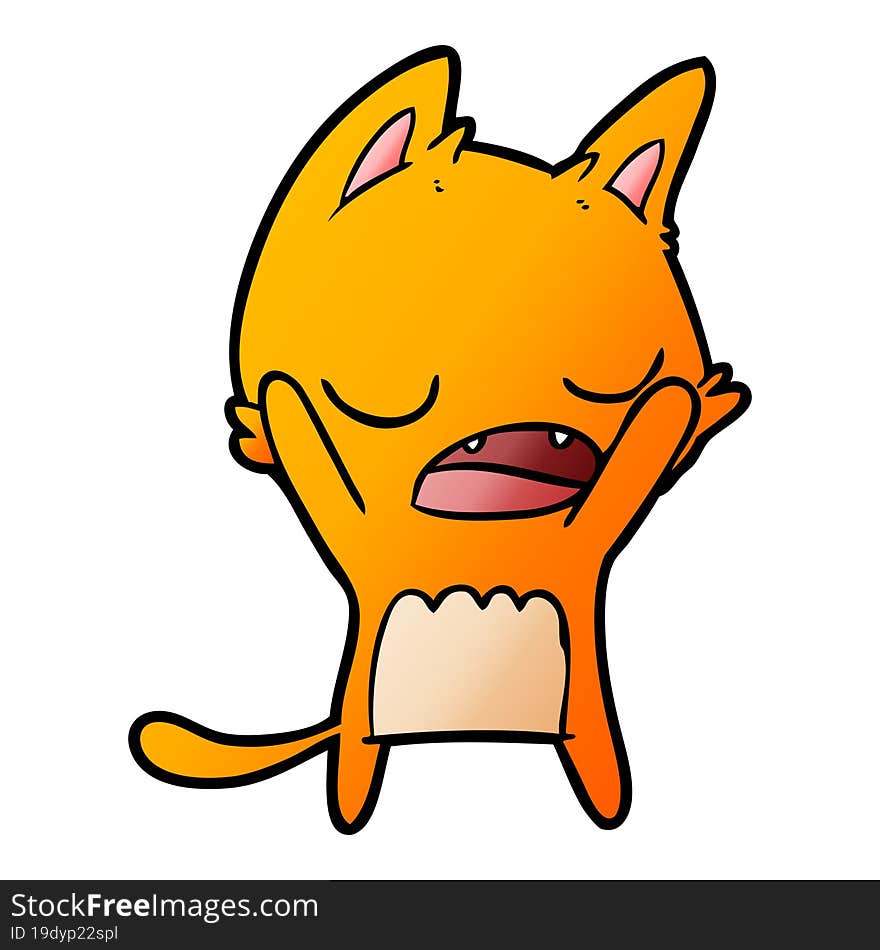 cartoon yawning cat. cartoon yawning cat