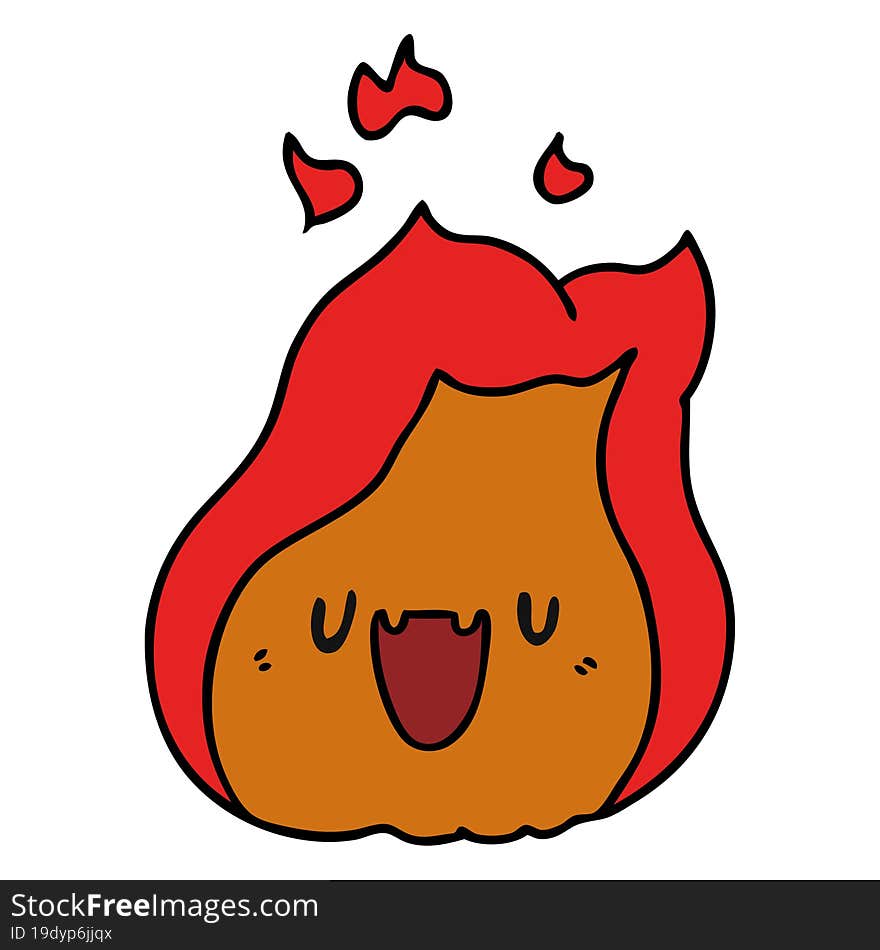 cartoon kawaii cute fire flame