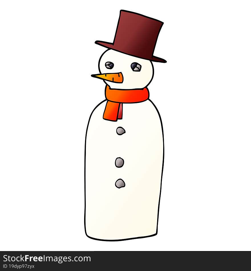 cartoon doodle snowman