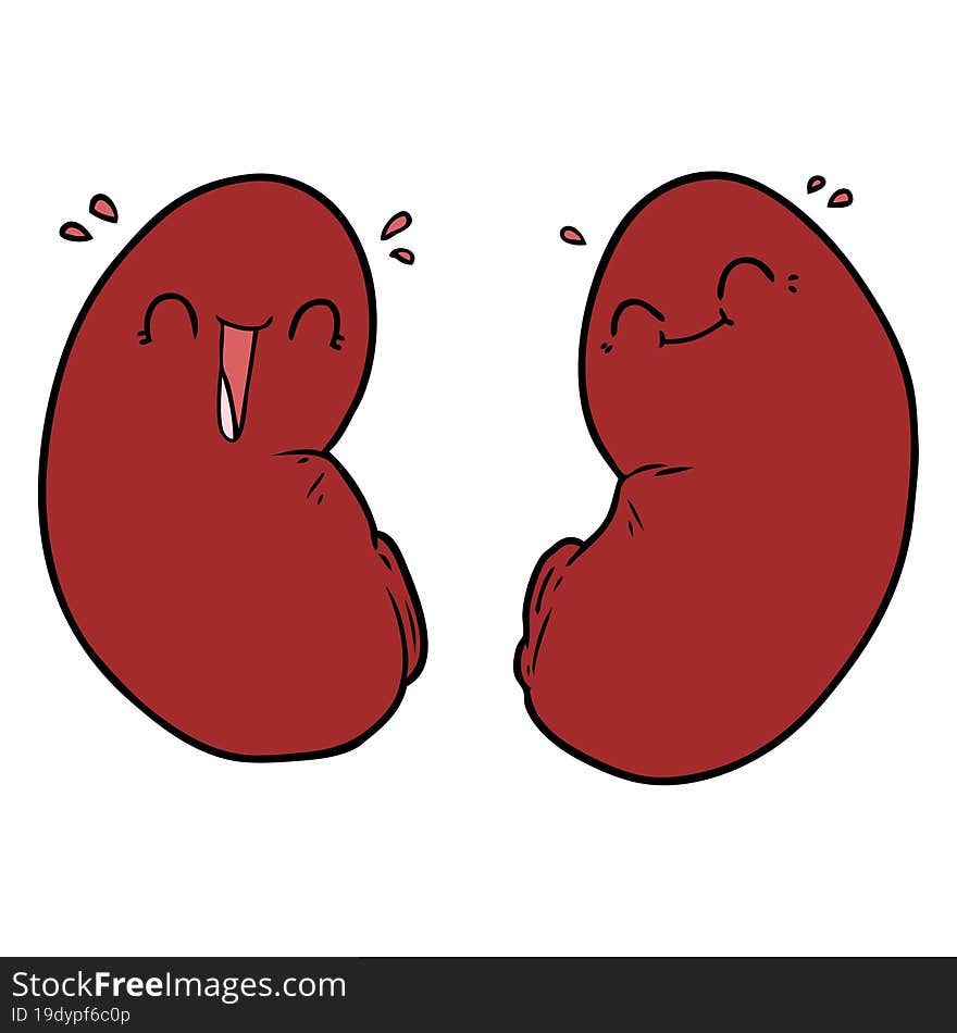 cartoon happy kidneys. cartoon happy kidneys