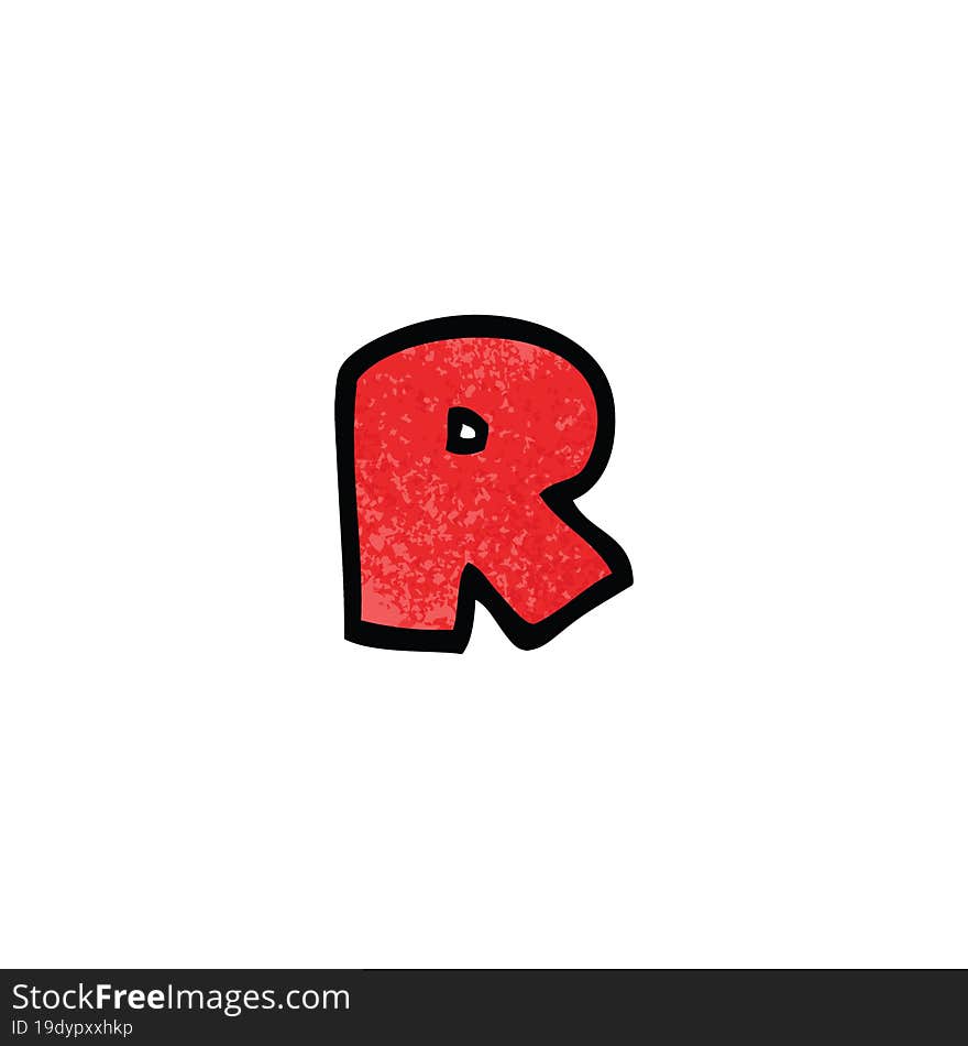 cartoon doodle letter r