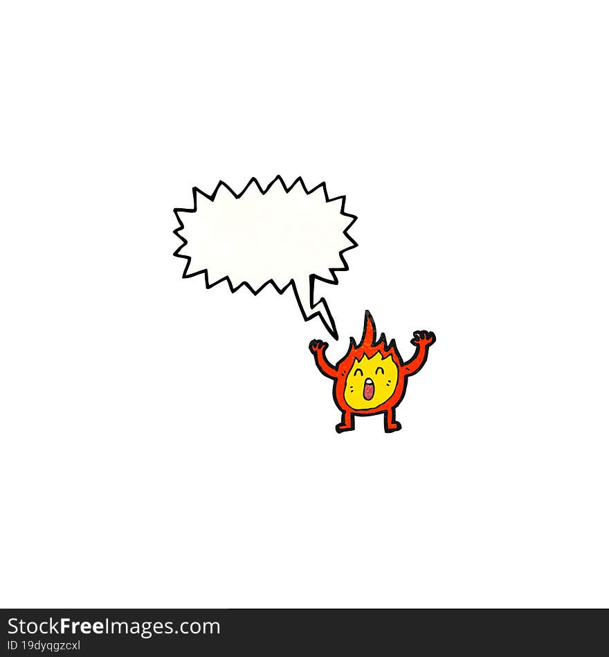 cartoon little flame