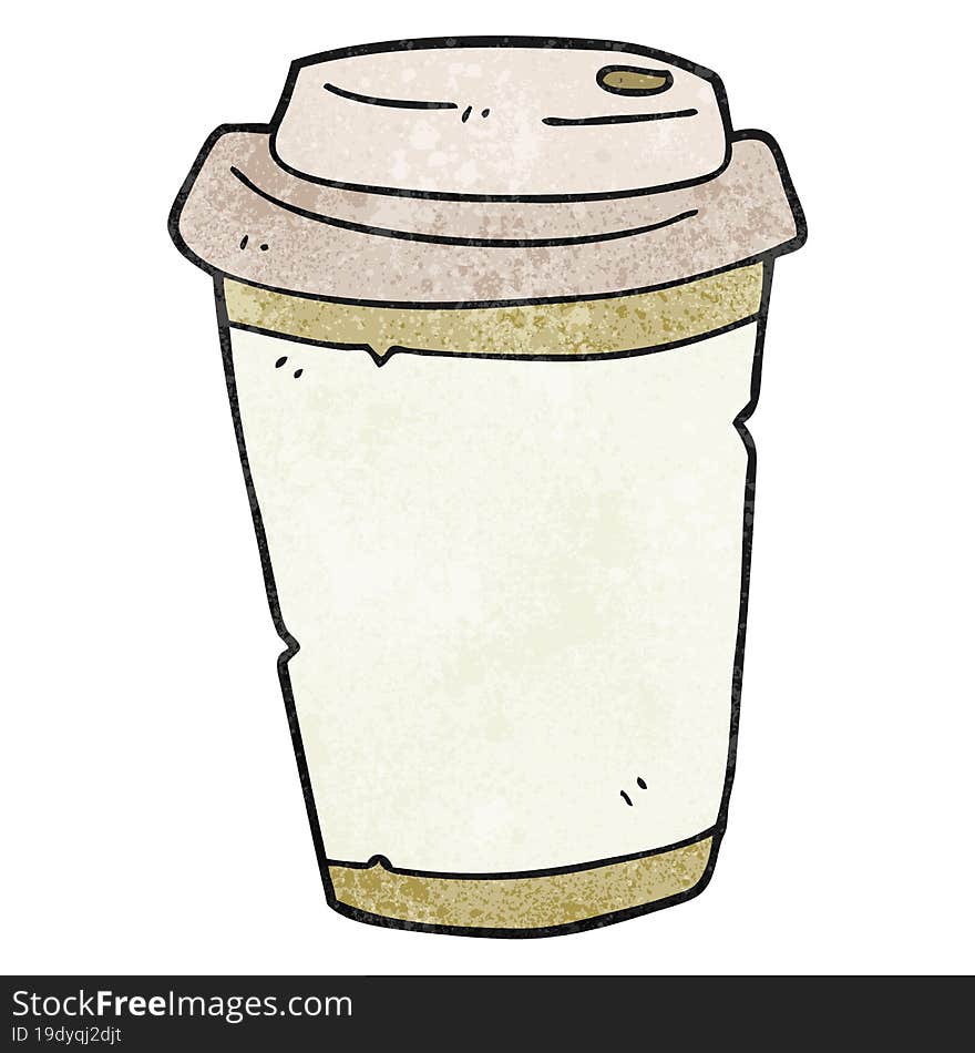 textured cartoon take out coffee