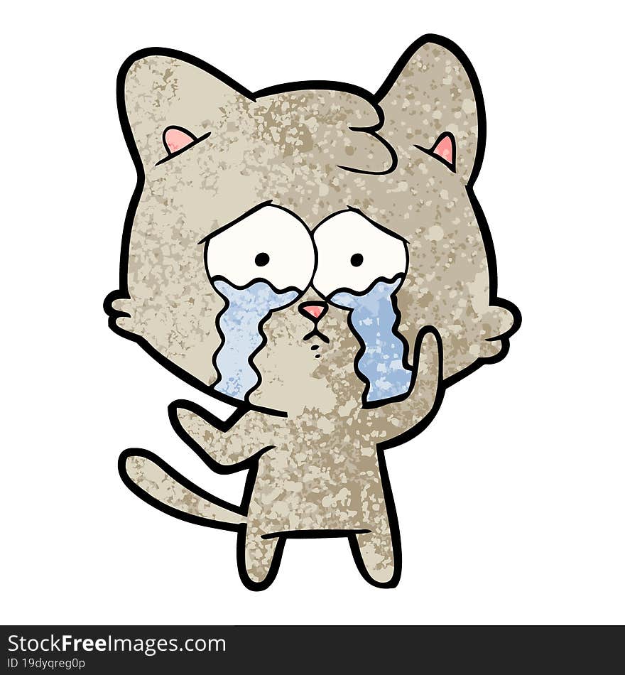 cartoon crying cat. cartoon crying cat