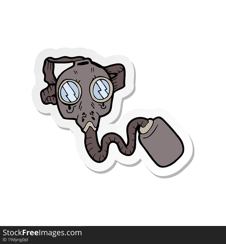 Sticker Of A Cartoon Gas Mask