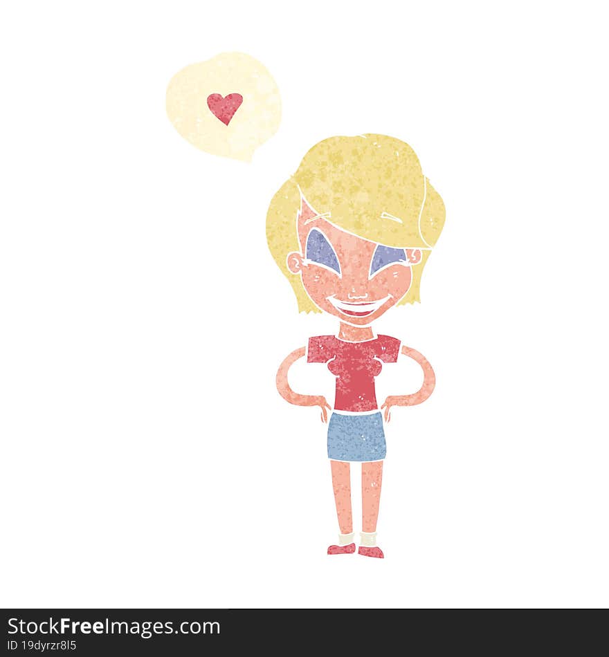 cartoon woman in love