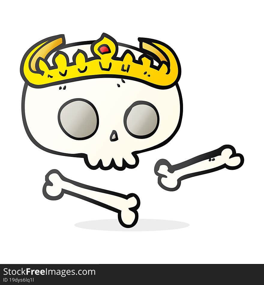 cartoon skull wearing tiara